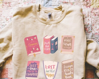 Sudadera con romance de libros, camiseta de lector de romance, romance de fantasía, lindo regalo para amantes de los libros, sudadera con libros de romance, regalos para ella