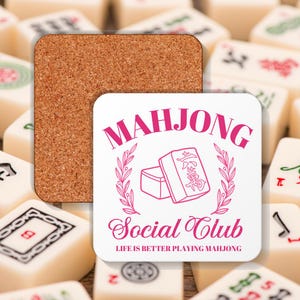 Mahjong Coasters, Mahjong Gifts, Mahjong Coaster Set, Hardboard Coasters, Gifts for Her