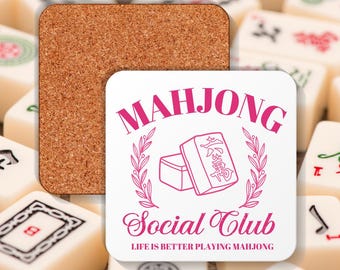 Mahjong Coasters, Mahjong Gifts, Mahjong Coaster Set, Hardboard Coasters, Gifts for Her