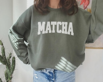 Sudadera Matcha, Sudadera Matcha Universitaria, Camisa Matcha, Regalo Matcha Latte, Regalo para Amantes del Matcha