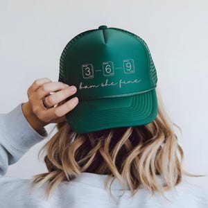 369 Bam She Fine Embroidered Mahjong Hat, Mahjong Trucker Hat, Green Trucker Hat, Mahjong Hat, Mahjong Gifts, Gifts for Her