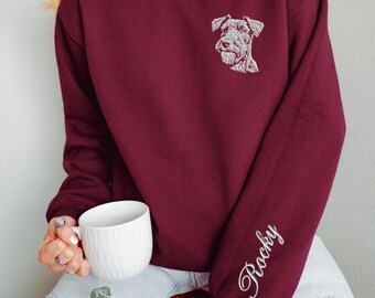 Custom Airedale Terrier Sweatshirt, Embroidered Sweater, Airedale Terrier Gifts, New Puppy Gift, Gifts for Her, Dog Owner Gifts