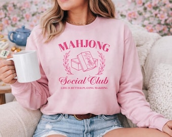 Mahjong Sweatshirt, Mahjong Gift, Mahjong Gifts, Mahjong Shirt, Mahjong Club Sweatshirt, Gifts for Her