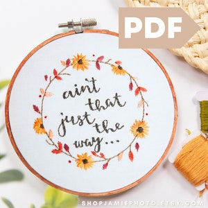 Ain't That Just The Way Embroidery Design: Over the Garden Wall Pattern (PDF)