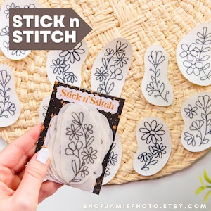 Blumenstickerei Stick und Stitch | Wasserlösliche Stickmuster, Handstickerei, Blumen, Stick n Stitch Pack