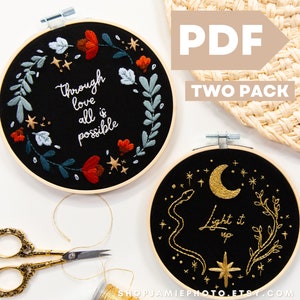 Modello di ricamo Crescent City / Maasverse Booktok fai da te (confezione da due) (modello PDF)