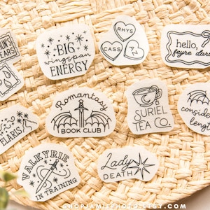 Fae Court Stick and Stitch Embroidery Pack, 10 Water Soluble Transfers, Romantasy Designs