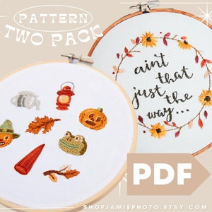 Over the Garden Wall Embroidery Pattern Duo: Fall Designs (PDF Pattern)