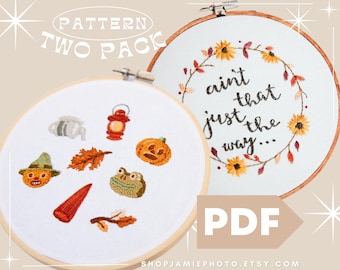 Over the Garden Wall Embroidery Pattern Duo: Fall Designs (PDF Pattern)