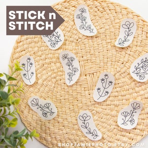 Blumenstickerei Stick und Stitch | Wasserlösliche Stickmuster, Handstickerei, Blumen, Stick n Stitch Pack