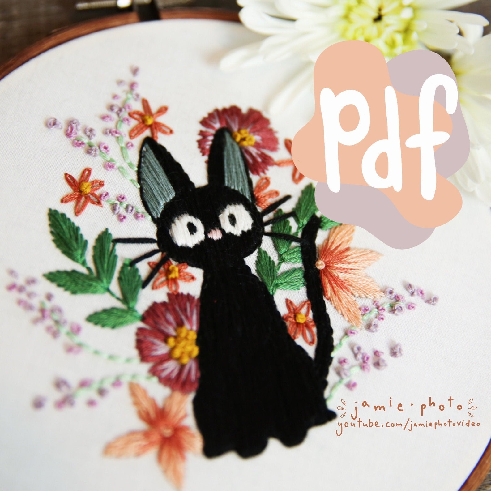 Jiji Embroidery Pattern PDF Kiki's Delivery Service Etsy
