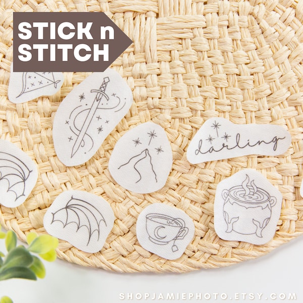 ACOTAR Embroidery Stick and Stitch Pack: Water Soluble Designs