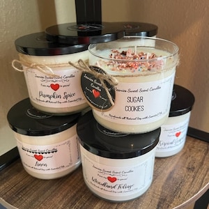 Soy Wax Candles| Essential Oil Blends | Aromatherapy | Various Scents | 8 oz tin and 8 & 16 oz jars