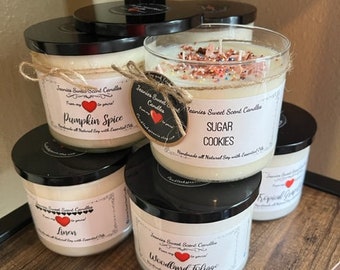 Soy Wax Candles| Essential Oil Blends | Aromatherapy | Various Scents | 8 oz tin and 9, 14 & 16 oz jars