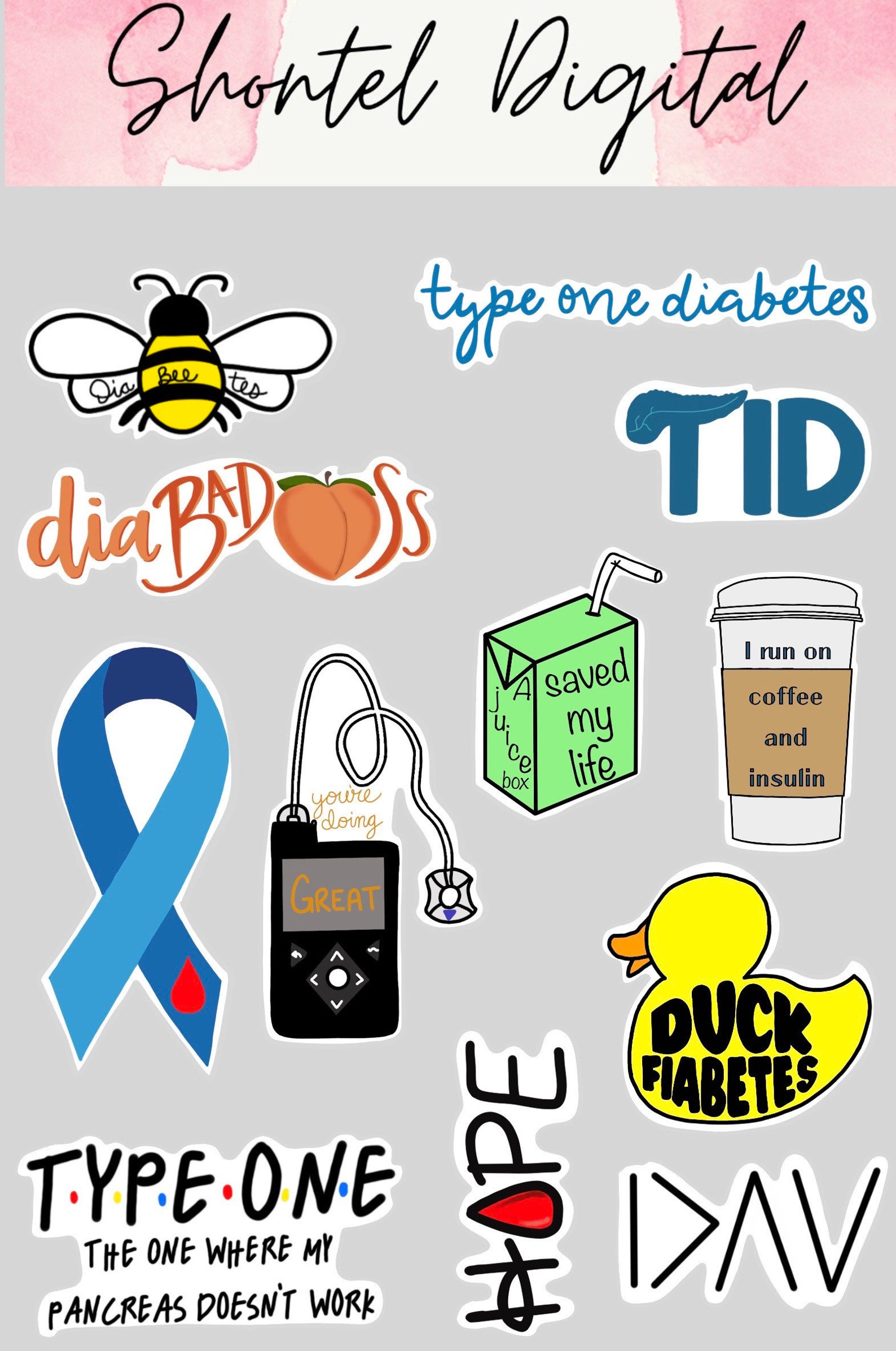 Diabetes stickers Etsy