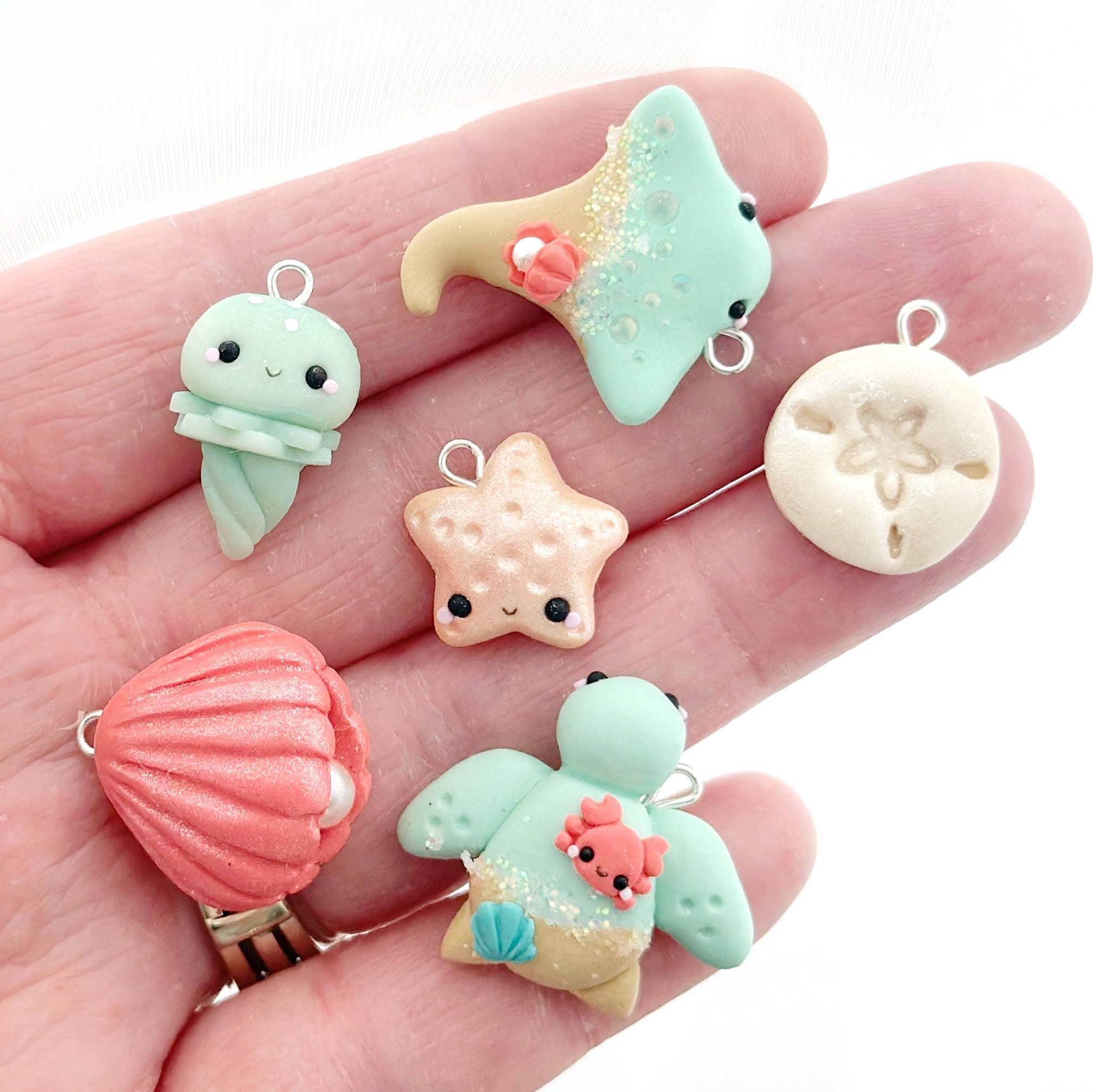 Coral Cove Collab Moonglow Yarn Co Clay Charm- Polymer Clay Charm