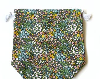 Gray Floral Simple Sack 7.5 x 5.5 x 3