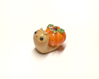 Pumpkin Snail Kawaii Charm - Polymer Clay Charm- Stitch Marker