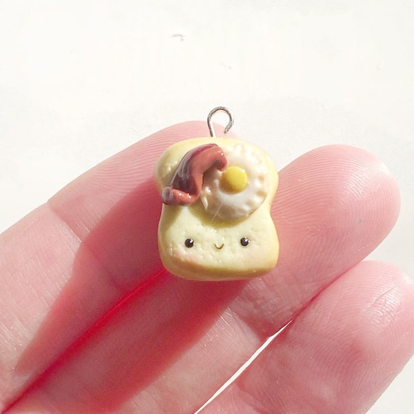 Kawaii Bacon/Egg Toast- Polymer Clay Charms