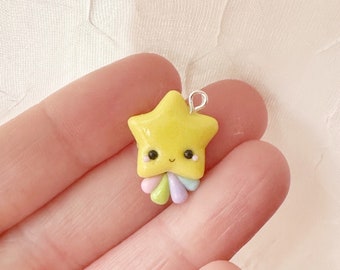 Encantos de estrella fugaz Kawaii- Encanto de arcilla polimérica- Marcador de puntada