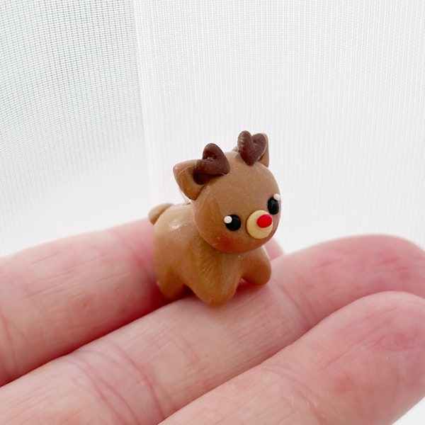 Reindeer Charm Kawaii- Polymer Clay Charm- Stitch Marker