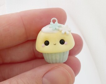 Charm flocon de neige pour cupcakes en argile - breloque en pâte polymère - marqueur de point