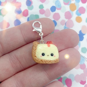 Kawaii Cherry Cheesecake-Polymer Clay Charm-Stitch Marker