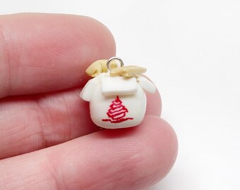 Chinese Take Out Clay Charm- Polymer Clay Charm- Stitch Marker