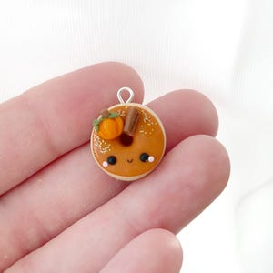 Pumpkin Spice Donut Clay Charm- Polymer Clay Charm-Kawaii Clay Charm