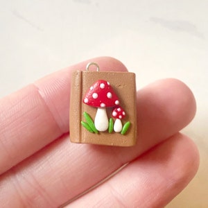 Cottage Toadstool Mushroom Book- Polymer Clay Charms- Stitch Markers