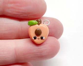 Peach Clay Charm- Polymer Clay Charm- Stitch Marker