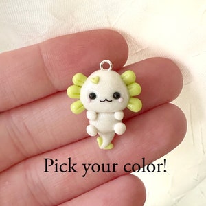 Axolotl Kawaii Charm- Polymer Clay Charm- Stitch Marker