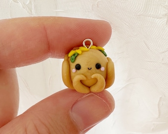Sunflower Octopus Clay Charm- Kawaii Polymer Clay Charm- Stitch Marker