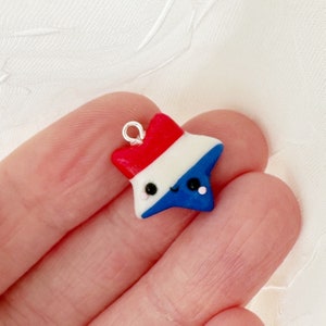 Fourth Of July Festive Kawaii Star Charm-Polymer Clay Charm-Kawaii Clay Charm