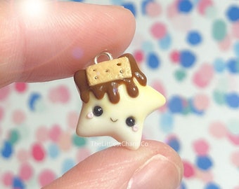 S’mores Star Kawaii Charm- Polymer Clay Charm- Progress Keeper- Stitch Marker