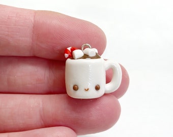 Charm Kawaii de Chocolate Caliente - Charm de Arcilla Polimérica - Marcador de Puntos