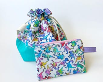 Prehistoric Party Premium Project Bag And Pouch 8.5 x 6 x 3.5