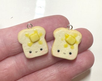 Kawaii Buttered Toast- Polymer Clay Charm