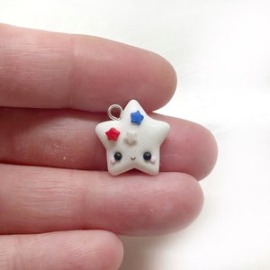 4.Juli Vaterländischen Stern Anhänger - Kawaii Polymer Clay Anhänger - Stich Marker
