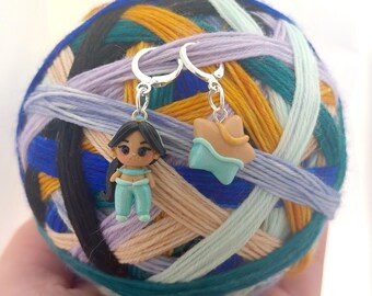 Princess YARN SET Clay Charm- Polymer Clay Charm- Stitch Marker