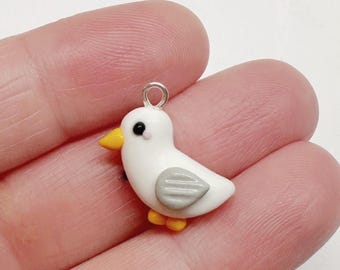Seagull Clay Charm- Polymer Clay Charm- Stitch Marker