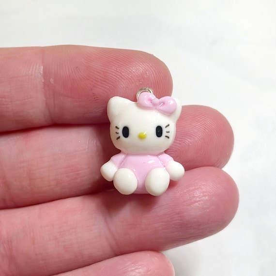Pink Kitty Clay Charm- Polymer Clay Charm- Stitch Marker - Etsy