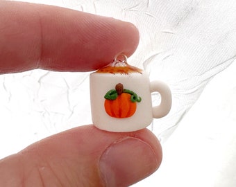 Pumpkin Spice Latte Charm- Polymer Clay Charms- Stitch Marker