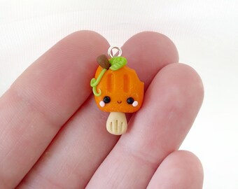 Pumpkin Popsicle Kawaii Charm- Polymer Clay Charm- Stitch Marker
