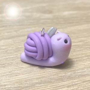 Knitting Crochet Snail Kawaii Charm- Polymer Clay Charm- Stitch Marker