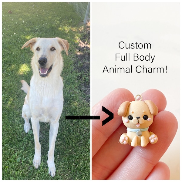 Custom Full Body Animal Charm- Polymer Clay Charm- Stitch Markers