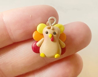 Turkey Kawaii Charm- Polymer Clay Charm- Stitch Markers