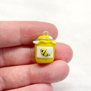 Honey Jar Clay Charm- Polymer Clay Charm- Stitch Marker