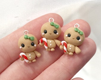 Mini amuletos de jengibre kawaii de arcilla polimérica - Marcadores de puntos