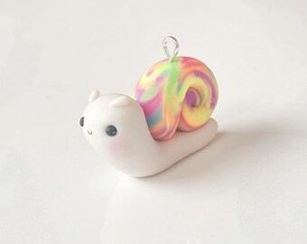 Caracol teñido anudado kawaii: dijes de arcilla polimérica y marcadores de puntos